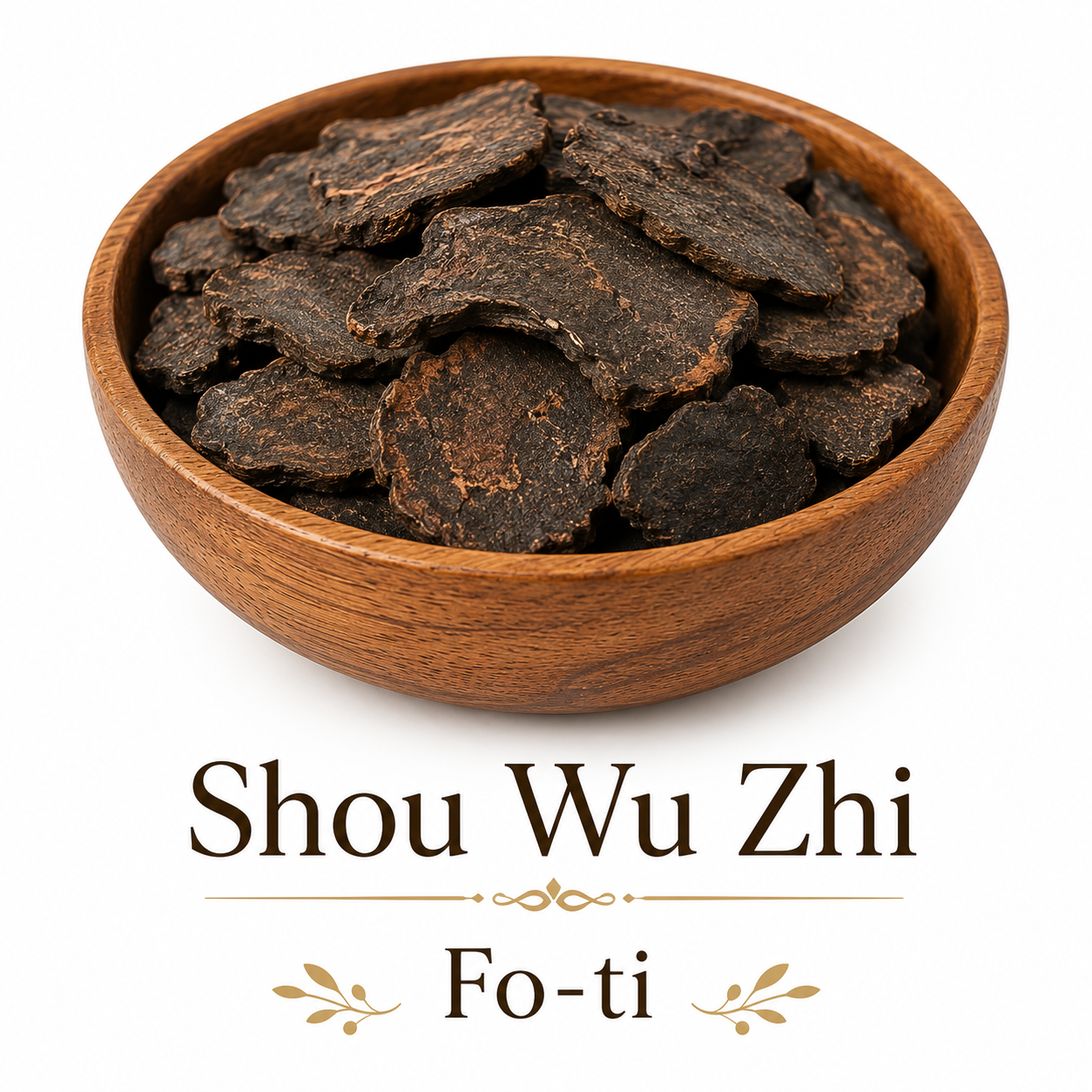 He shou wu in a bowl showing what the herb looks like