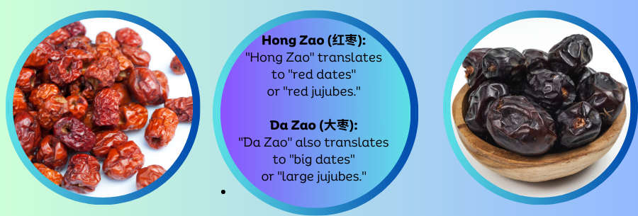 hong zao and da zao what are the differences, how to use, health benefits of dates,