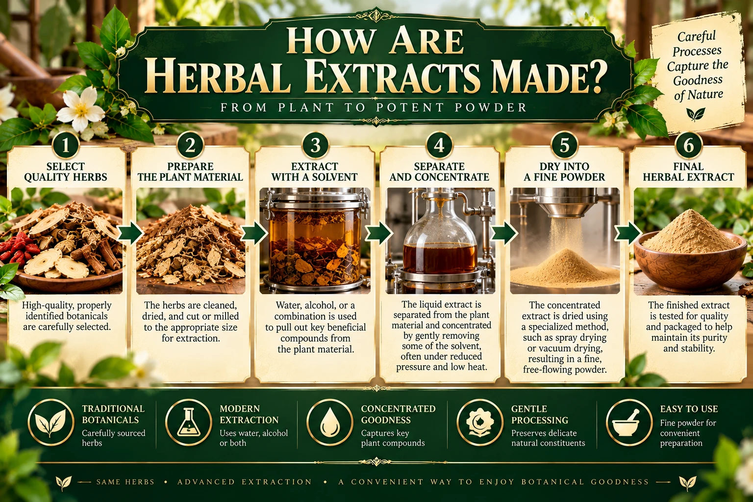 What is the process of making herbal extracts