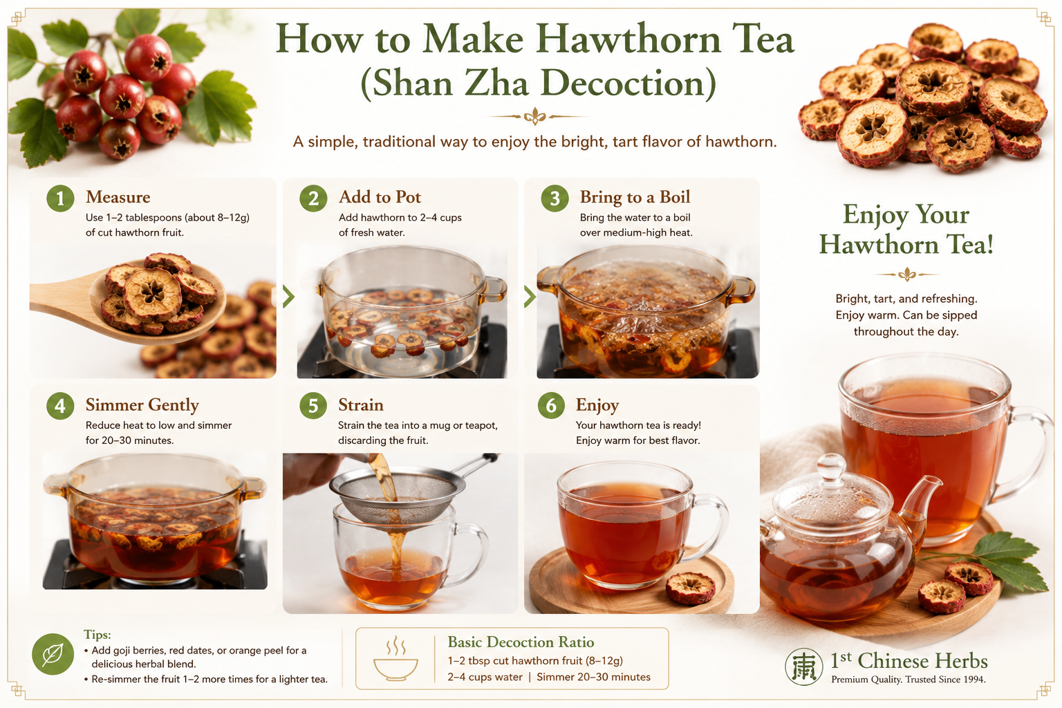 How to brew hawthorn tea.