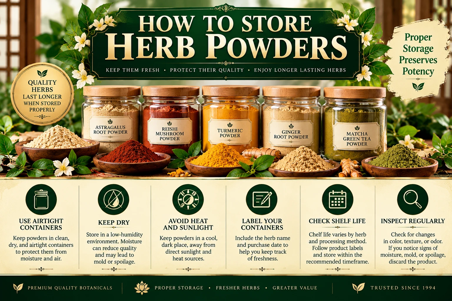 How to store powdered herbs correctly