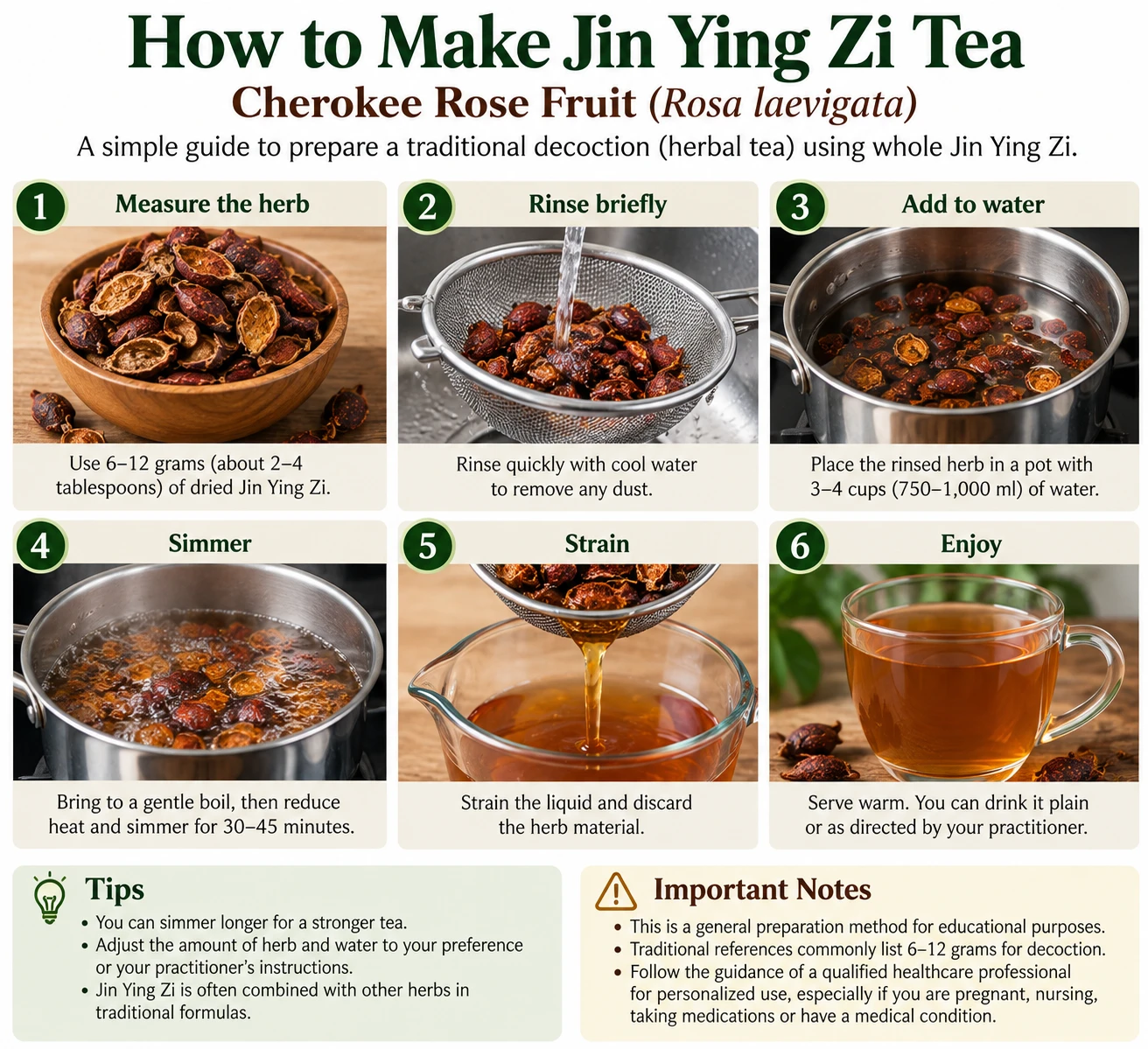 How to brew cherokee rose fruit to be prepared as a tea 