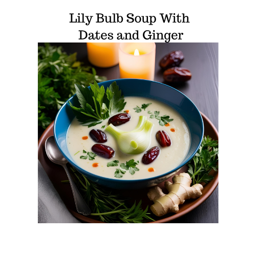 Lily Bulb soup with ginger and red dates 