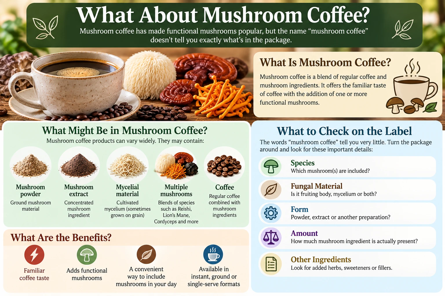 Mushroom Coffee, Why does it work 