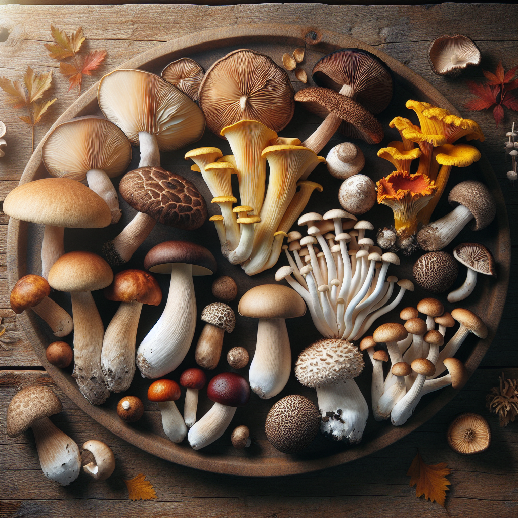 view of different mushrooms