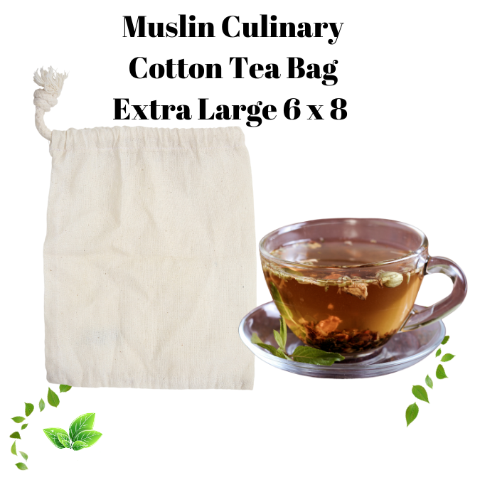 large cotton muslin bag for brewing tea 