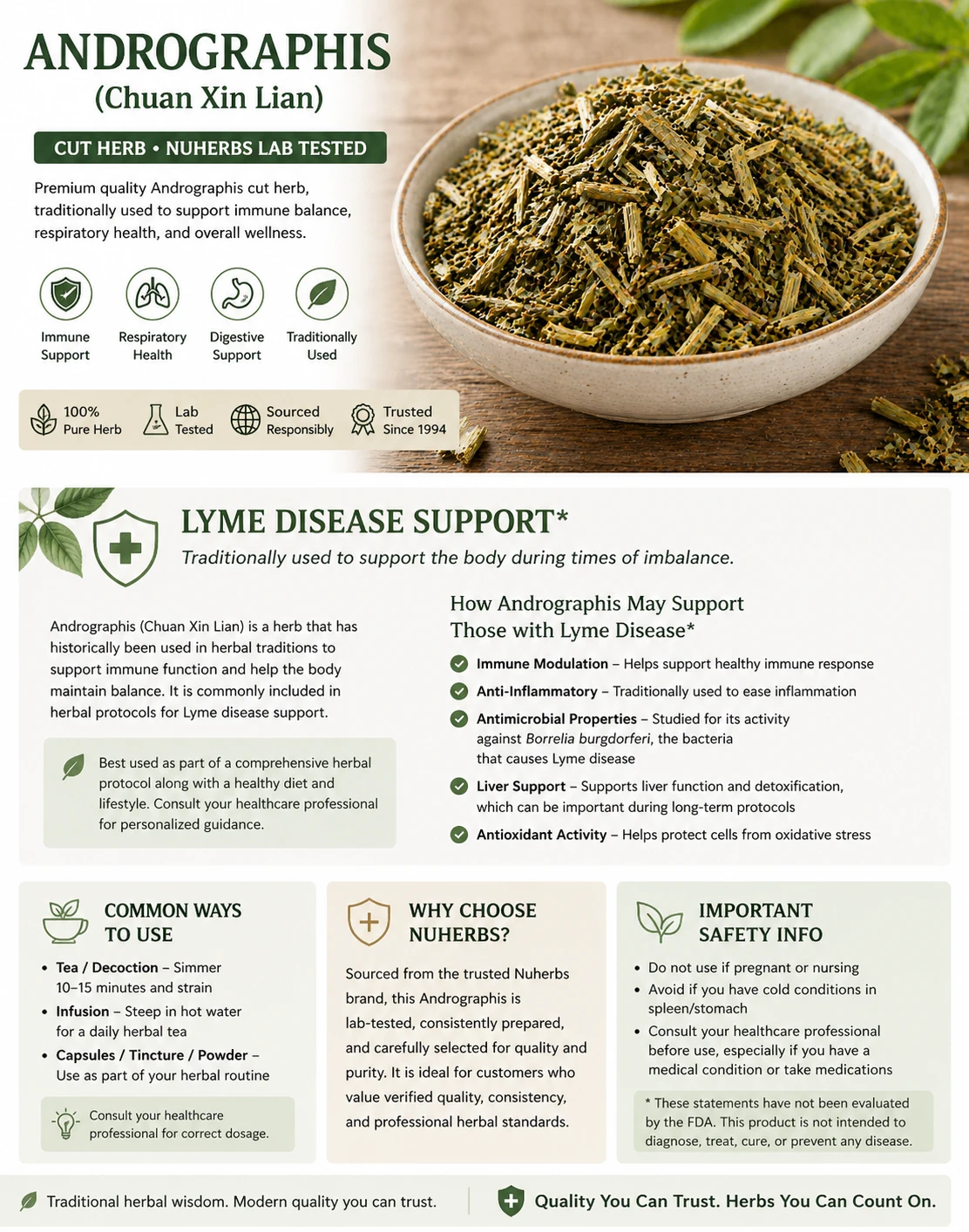 how does andrographis help with lyme disease?