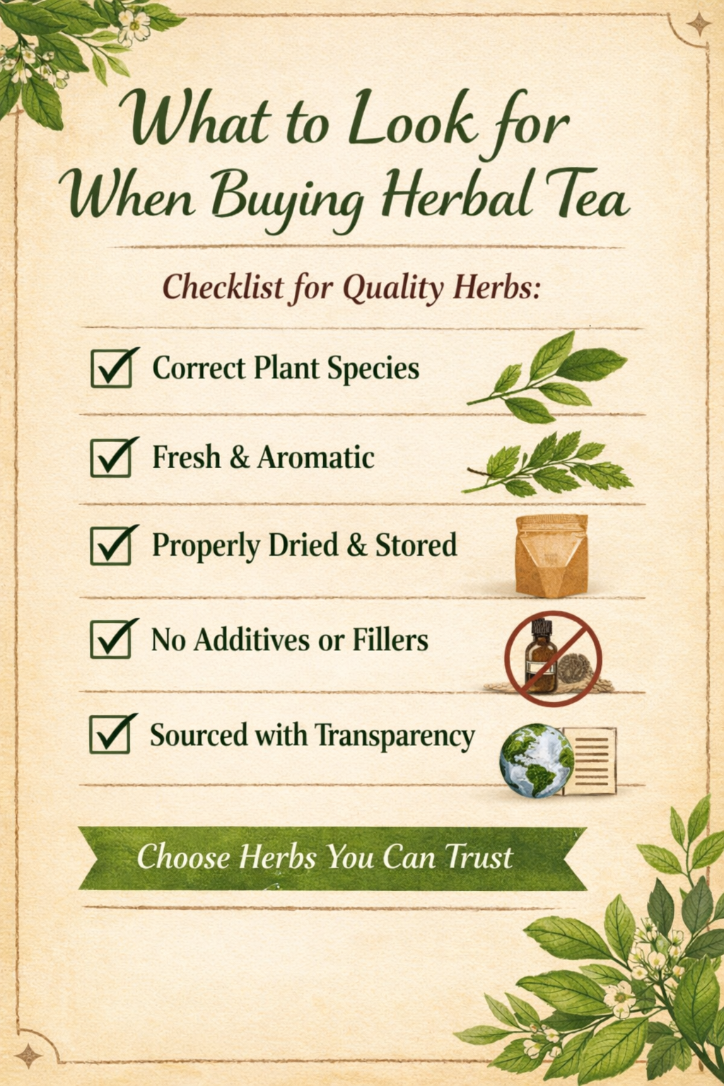 check list for quality products