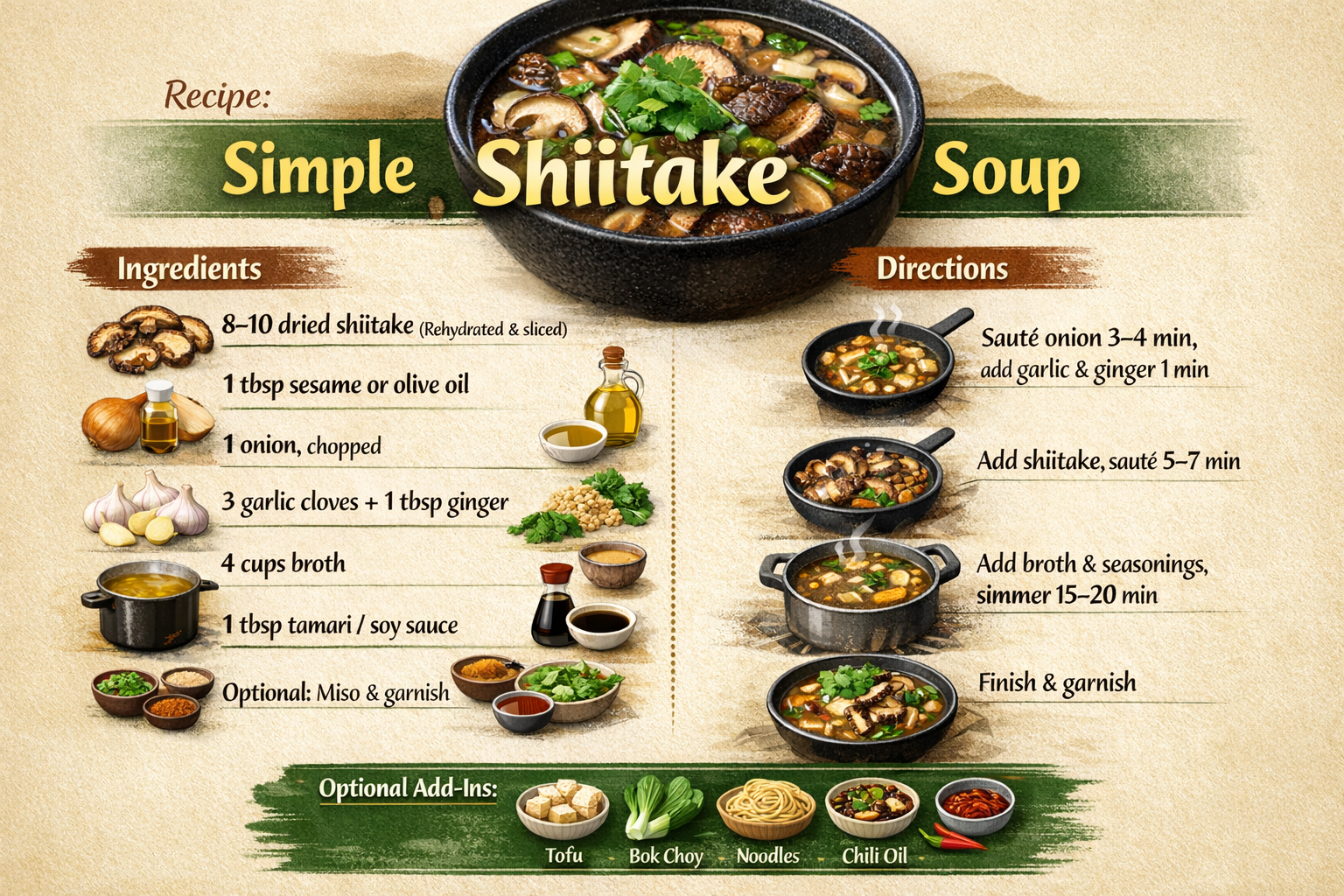 how to use shiitake mushrooms in soup