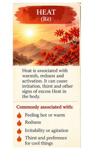 Heat is describes patterns with warmth