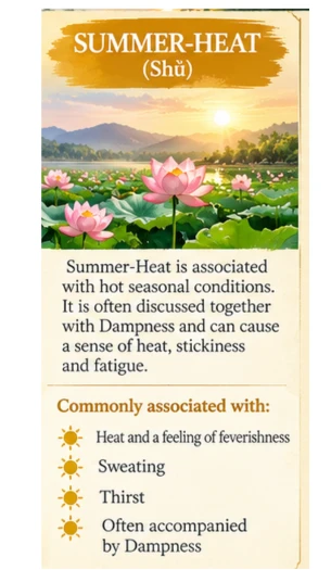 Summer-Heat is associated with hot seasonal conditions 