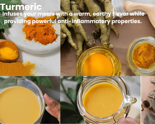 How to Use Turmeric Root: Turmeric root can be used fresh, dried, or powdered, adding a warm, earthy flavor to a variety of dishes. Here are some popular ways to use turmeric in your daily routine:  Golden Milk: Mix turmeric powder with warm milk, honey, and spices for a soothing drink. Smoothies: Add a pinch of turmeric to your morning smoothie for an extra health boost. Cooking: Use fresh or ground turmeric in curries, soups, and rice dishes for color and flavor. Baking: Incorporate turmeric into breads, muffins, and cakes for a unique twist. Teas and Lattes: Brew turmeric tea or add it to lattes for a delicious and healthy beverage. Shop Now: Discover our premium selection of turmeric root products and experience the multitude of health benefits and culinary possibilities. Add turmeric root to your pantry today and elevate both your health and your meals.  Keywords: Turmeric root, health benefits, how to use turmeric, anti-inflammatory, antioxidant, joint health, immune booster, digestive health, fresh turmeric, ground turmeric, turmeric recipes, golden milk, turmeric tea.