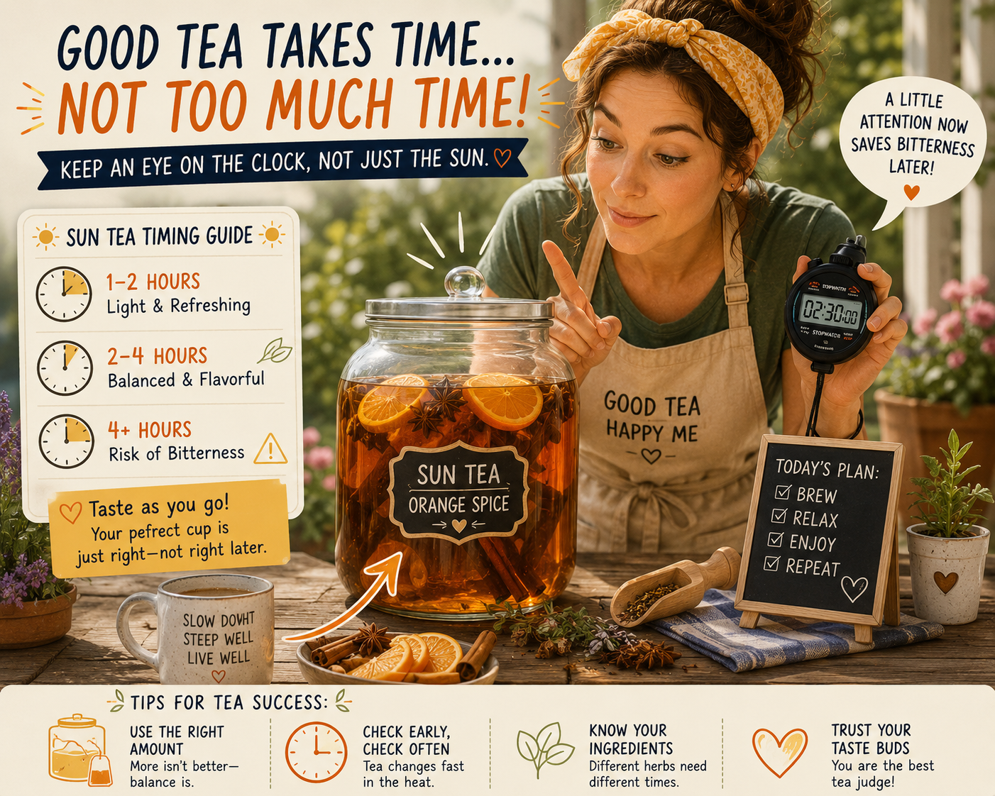 How to brew tea in the sun
