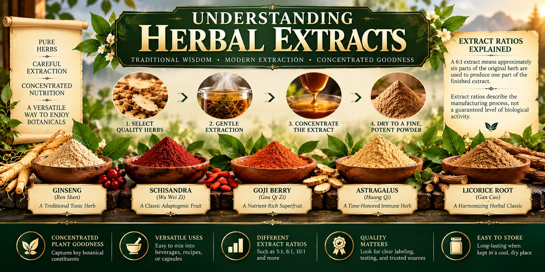 Understanding herbal extracts and how to use them