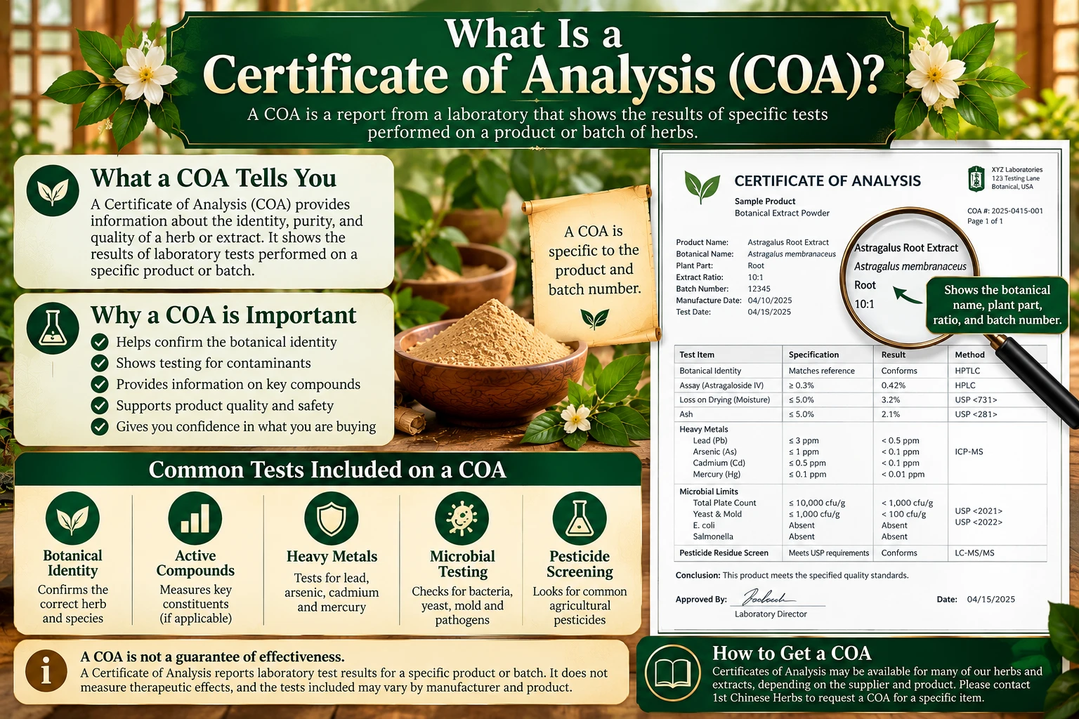What is a certificate of analysis 