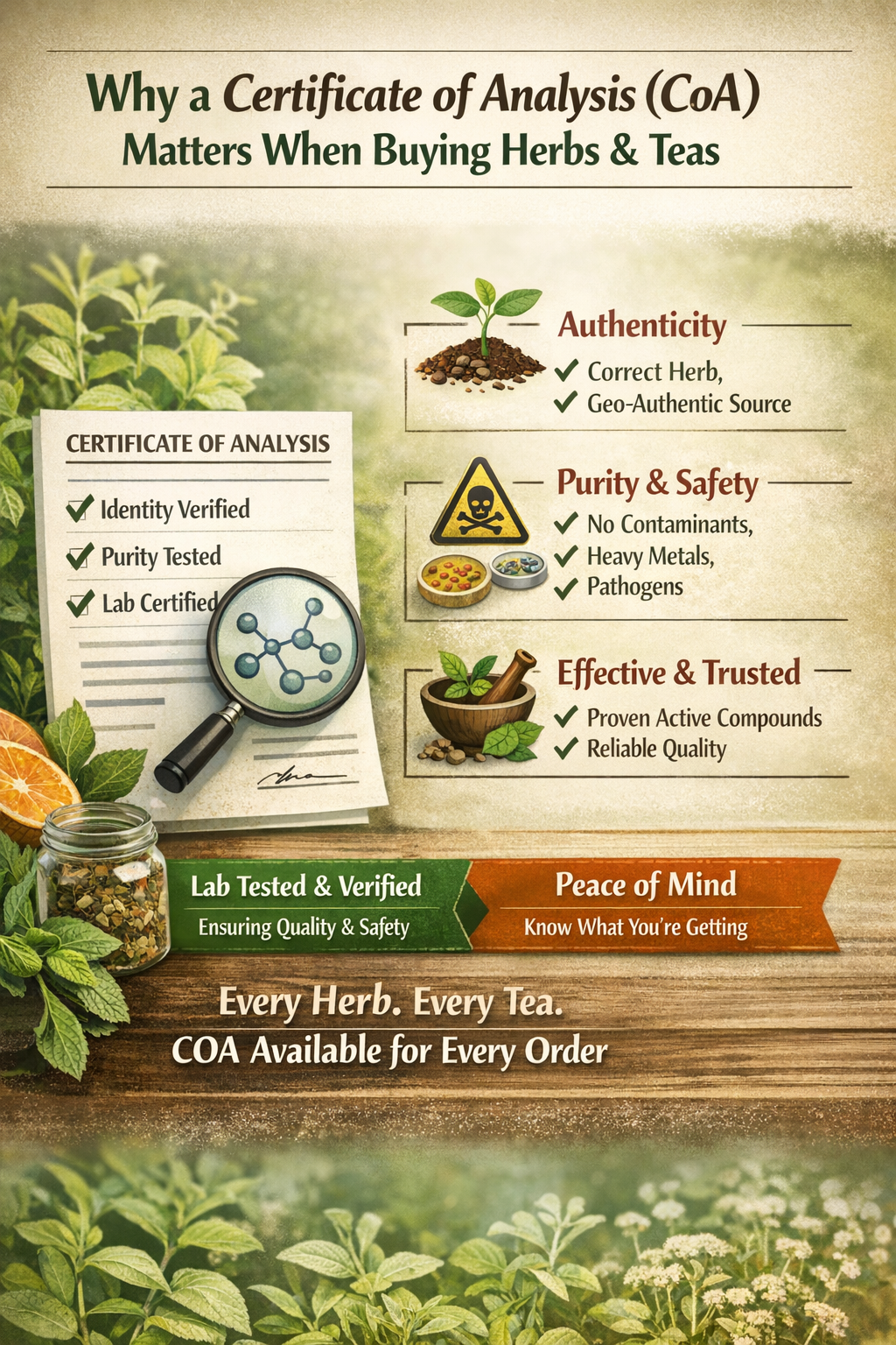 what to look for when buying herbs quality and certificate of analysis
