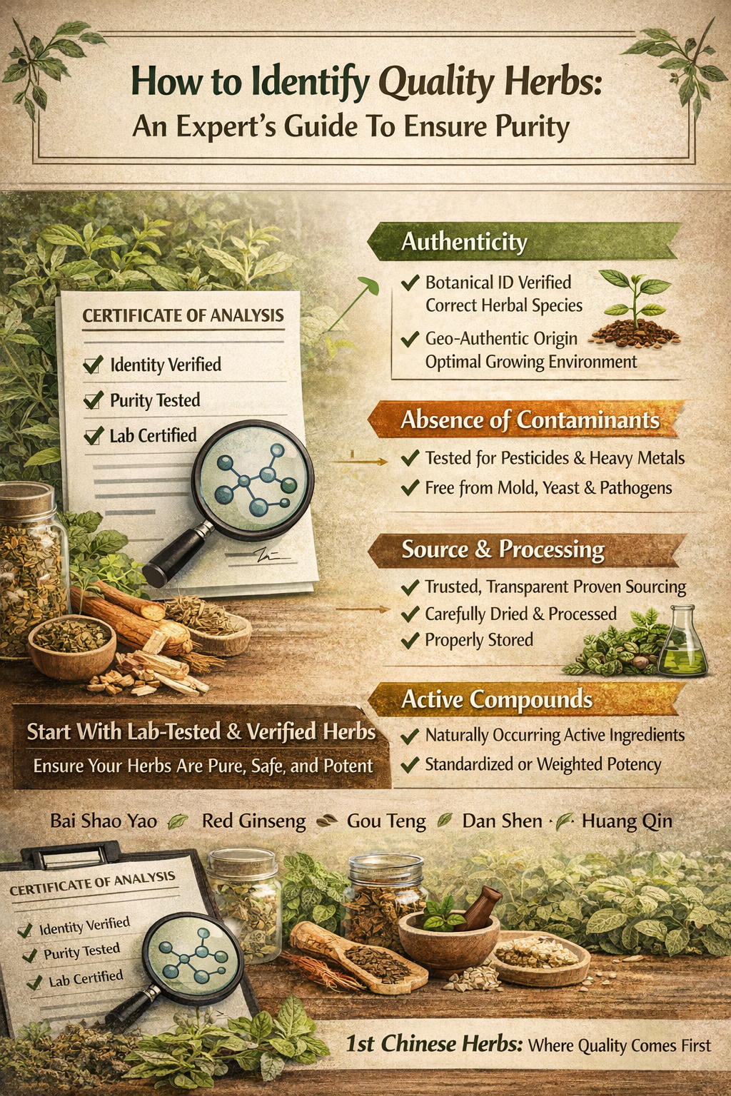 Quality of Herbs and Processing for Premium Herbs