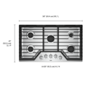 Table de cuisson au gaz avec grilles en fonte EZ-2-LiftTM - 36 po WCG55US6HS