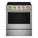Kitchenaid® Cuisinière au gaz coulissante intelligente avec modes de cuisson à convection et brûleur 2 en 1 - 5 pi cu KSGS530SPS