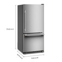 Kitchenaid® Réfrigérateur à congélateur inférieur et profondeur standard avec porte à charnière à droite de 19 pi cu - 30 po KRBR130SPS