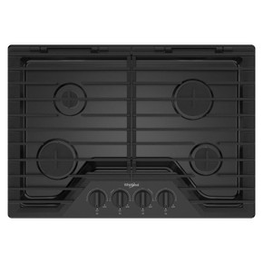 Whirlpool® Table de cuisson au gaz avec grilles en fonte à charnière EZ-2-Lift™, 30 po WCGK5030PB