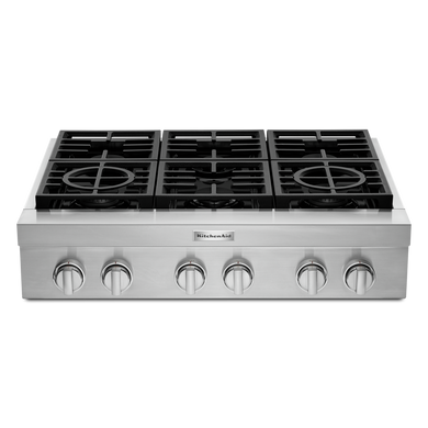 Table de cuisson commerciale au gaz KitchenAid®, 6 brûleurs, 36 po KCGC506JSS