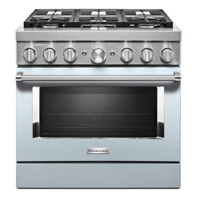 Cuisinière commerciale intelligente bicombustible KitchenAid®, 6 brûleurs, 36 po KFDC506JMB