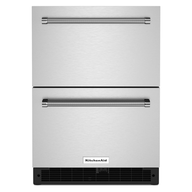 Réfrigérateur sous le comptoir en acier inoxydable à double tiroir - 24 po KitchenAid® KUDR204KSB