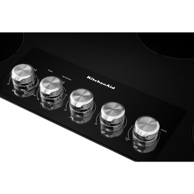 Kitchenaid® Table de cuisson électrique avec 5 éléments et boutons de commande - 36 po KCES556HBL