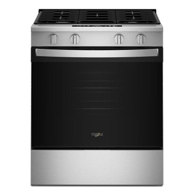 Whirlpool® Cuisinière au gaz intelligente avec friture à air sans préchauffage et nettoyage à la vapeur de 30 po WSGS3330TS