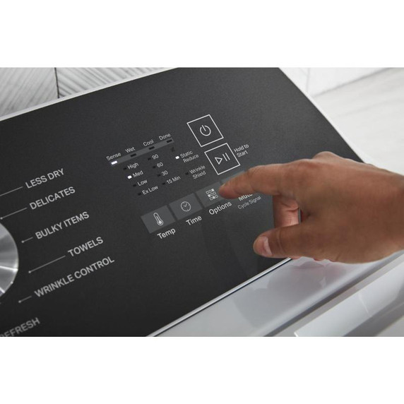 Whirlpool® Sécheuse au gaz à chargement vertical avec capteur d’humidité et vapeur - 7 pi cu WGD5050LW