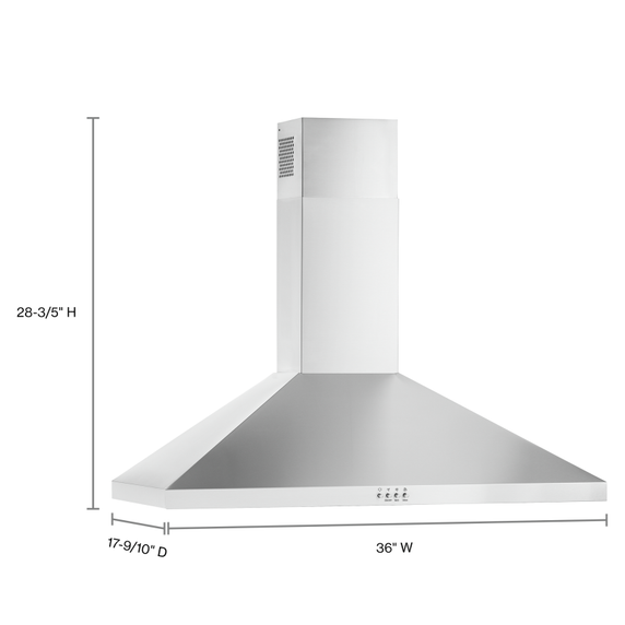 Hotte de cuisinière murale avec cache-conduit - 36 po WVW53UC6LS