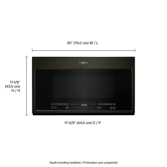 Four à micro-ondes à hotte intégrée avec cuisson à vapeur - 1000 watts -  2.1 pi cu YWMH54521JV