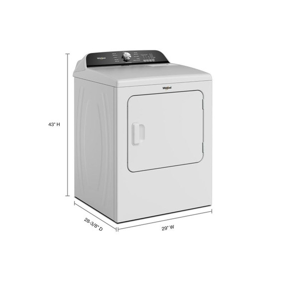 Whirlpool® Sécheuse électrique à chargement vertical avec détection d’humidité  - 7 pi cu YWED6150PW Whirlpool® Sécheuse électrique à chargement vertical avec détection d’humidité  - 7 pi cu YWED6150PW
