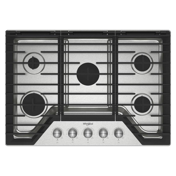 Whirlpool® Table de cuisson au gaz avec cinquième brûleur, 30 po WCGK7030PS