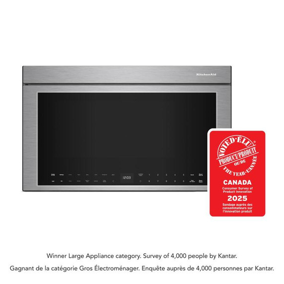 Kitchenaid® Four à micro-ondes à hotte intégrée multifonctions avec modes de capteurs à infrarouges YKMMF730PPS