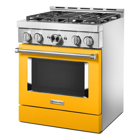 Cuisinière commerciale intelligente au gaz KitchenAid®, 4 brûleurs, 30 po KFGC500JYP