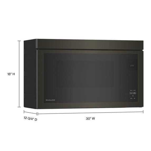Kitchenaid® Four à micro-ondes à hotte intégrée encastré au design affleurant YKMMF330PBS