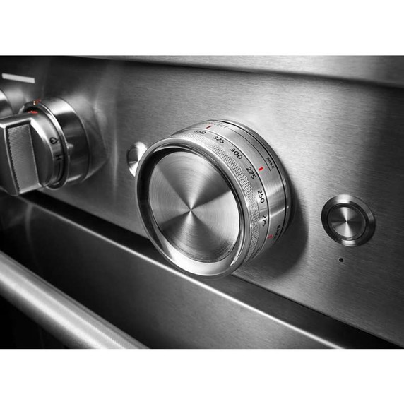 Kitchenaid® Cuisinière commerciale intelligente bicombustible avec 4 brûleurs - 30 po KFDC500JSS