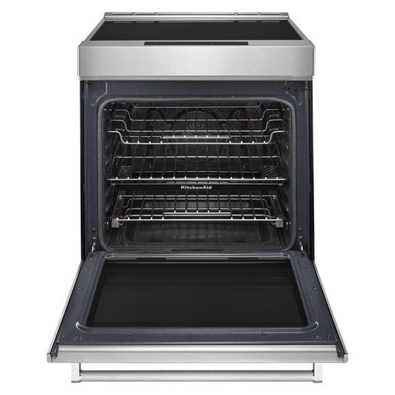 Kitchenaid® Cuisinière à induction et à convection coulissante de 30 pouces avec commandes frontales, 4 brûleurs et friture à air KSIS730PSS