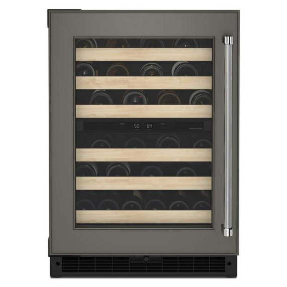 Kitchenaid® Cellier sous le comptoir prêt pour le panneau de recouvrement avec porte-bouteilles à devant en bois - 24 po KUWL214KPA