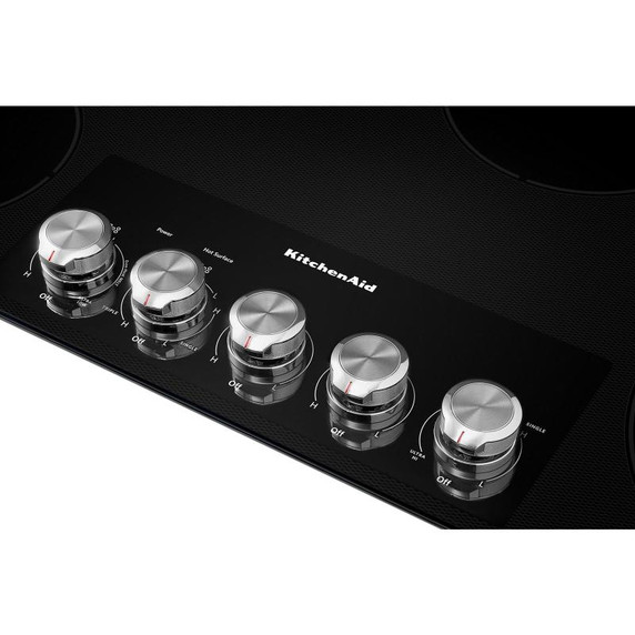 Kitchenaid® Table de cuisson électrique avec 5 éléments et boutons de commande - 36 po KCES556HBL