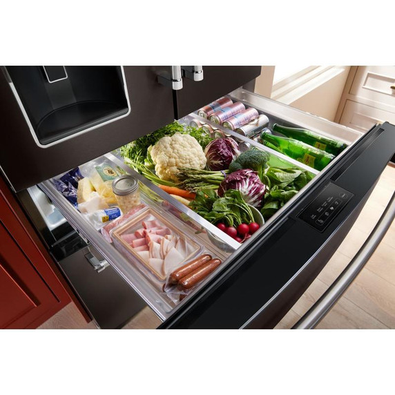 Réfrigérateur à portes françaises multiples KitchenAid® avec intérieur platine KRMF536RBS