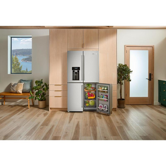 Kitchenaid® Réfrigérateur à 4 portes et profondeur de comptoir avec zone de température flexible et fini PrintShield™ de 36 po et 19.4 pi cu KRQC736RPS