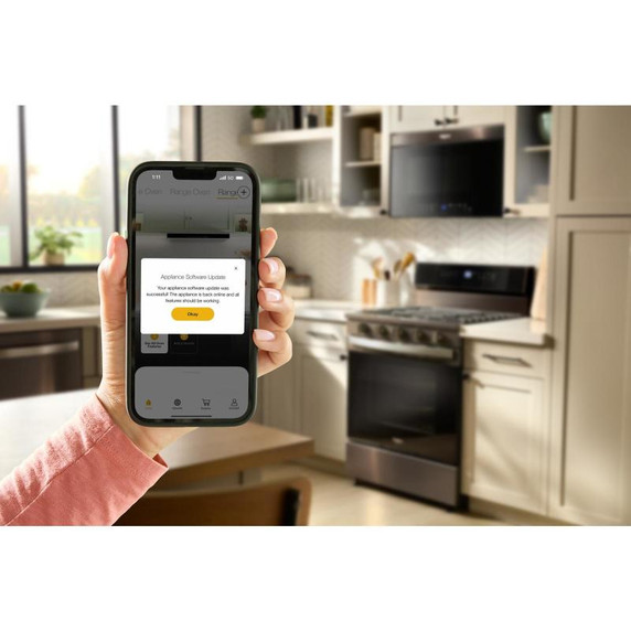 Whirlpool® Cuisinière au gaz intelligente de 30 pouces avec technologie de cuisson à air, auto-nettoyage/netoyage à la vapeur, préchauffage rapide avec capacité de 5.3 pi cu WFGS7530RV