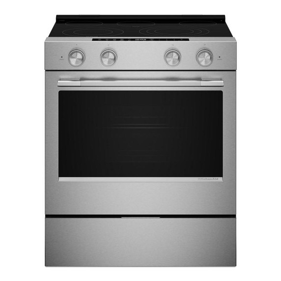 Kitchenaid® Cuisinière électrique coulissante avec deux éléments Even-Heat™ Hyper et modes de cuisson à convection - 5,3 pi cu YKSES530SPS