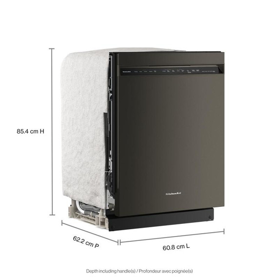 Kitchenaid® Lave-vaisselle à troisième panier avec Max Jets™ à 360 ° et système de séchage ProDry™ - 44 dBA KDFS424SBE