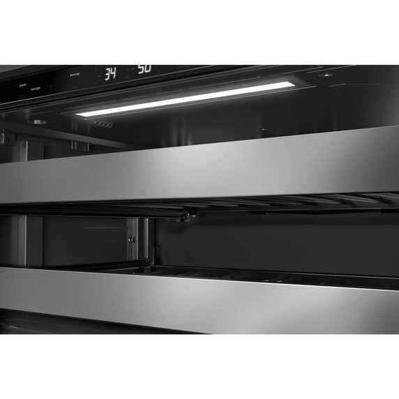 Kitchenaid® Centre de rafraîchissements avec porte en verre et porte-bouteilles à devant en métal - 24 po KUBL524SSB