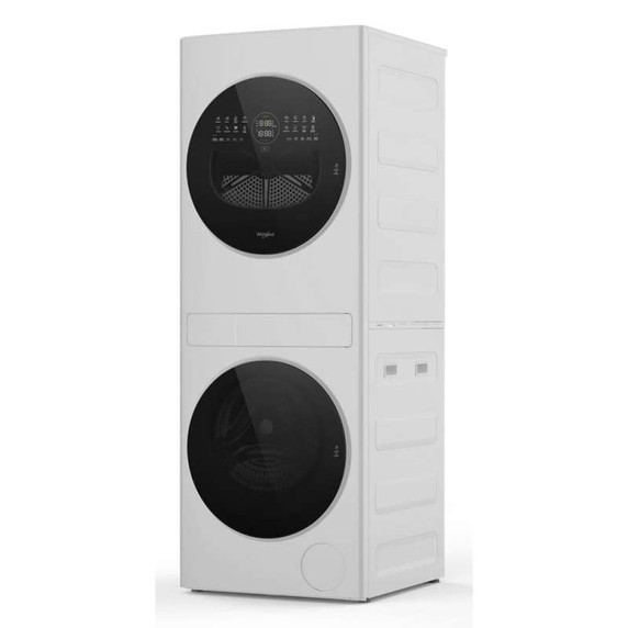 Whirlpool® Tour de lavage compacte certifiée ENERGY STAR® à pompe de chaleur de 24 po avec laveuse de 3,2 pi cu C.E.I. et sécheuse électrique de 4,3 pi cu YWFH5424SW