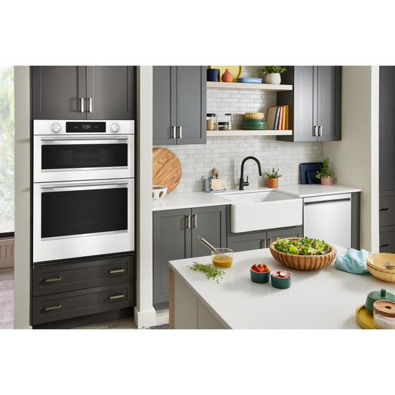 Kitchenaid® Four mural combiné électrique intelligent de 30 pouces avec modes de cuisson assistée - Blanc KOEC730SWH